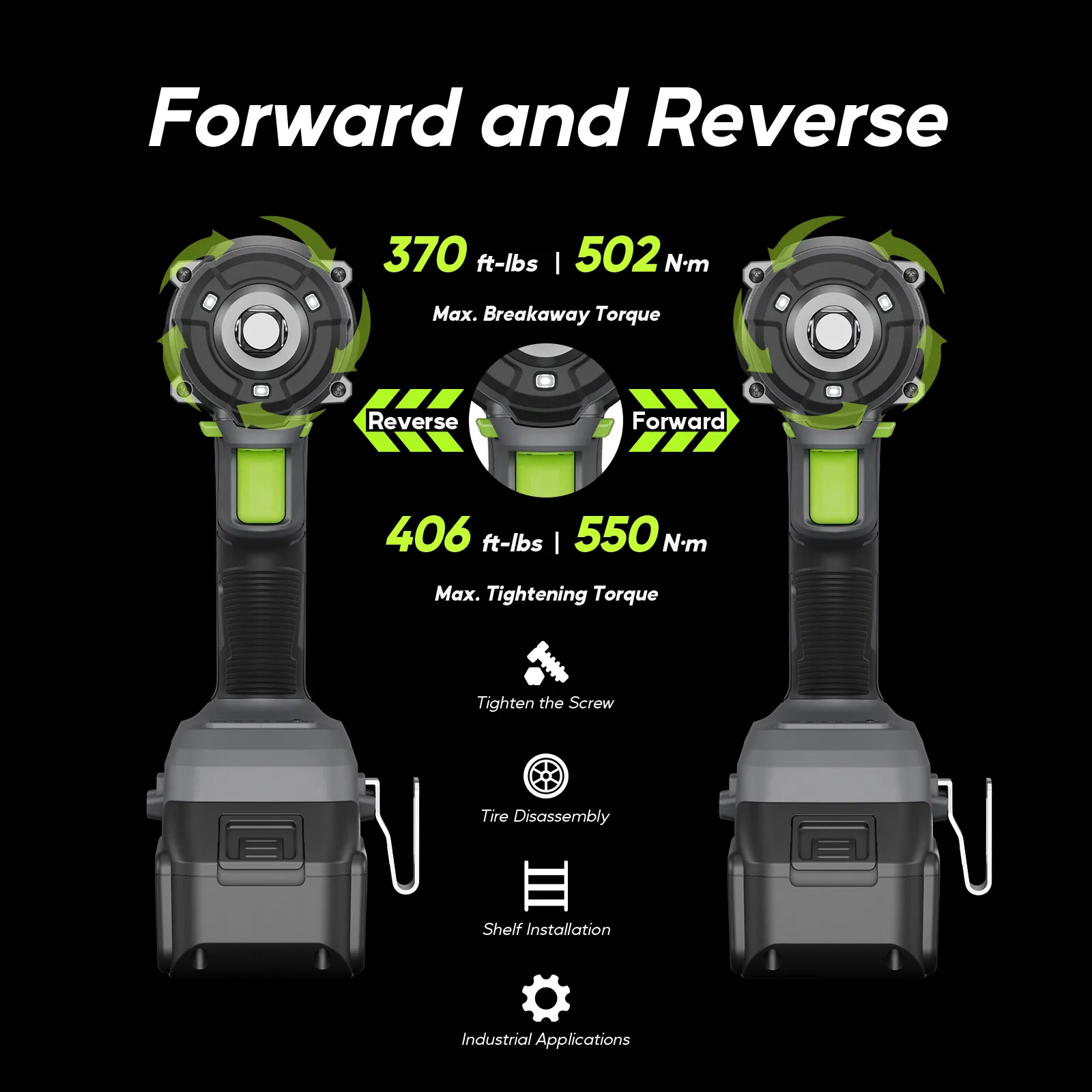 micter impact wrench for forward and reverse