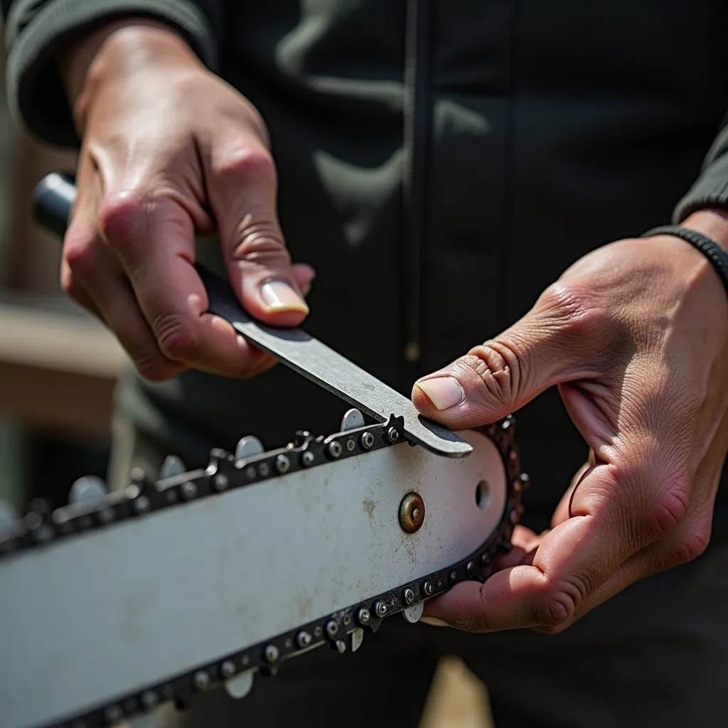 micter how to sharpen a mini chainsaw