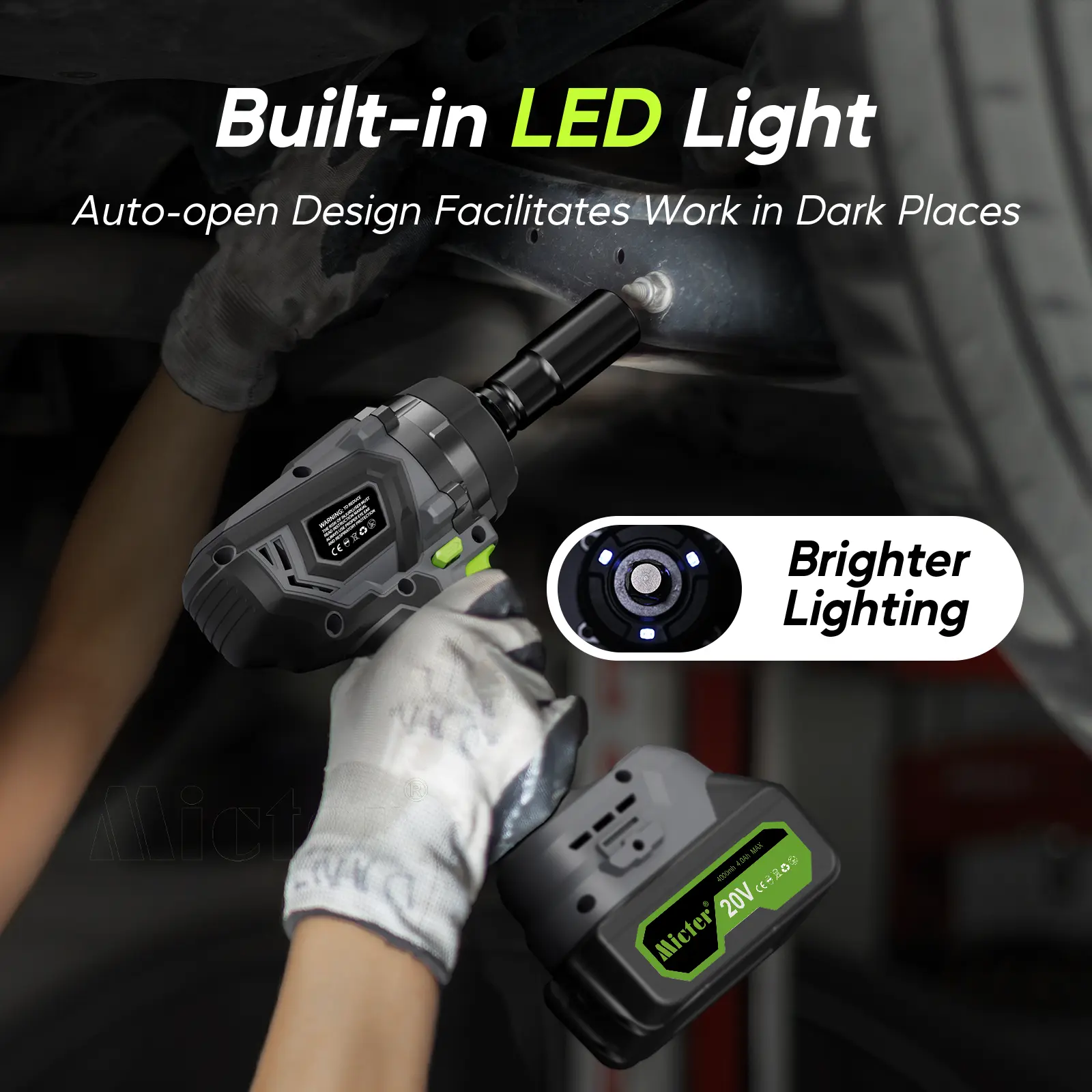 minter electric impact wrench with led